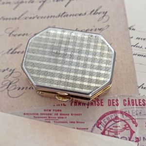 Vintage Brass Gold Tone Pillbox from Spain